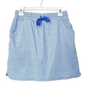 Duluth‎ Trading Pier Genius Skort Womens Size Small Blue Stripe UPF 50 Skirt